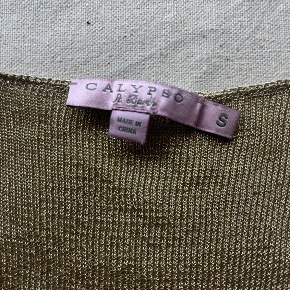 Calypso St. Barth | Metallic Knit Sleeveless Top - Gold / Sz S - Picture 6 of 10